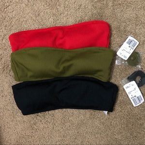 Set of 3 NEW swim bandeau tops